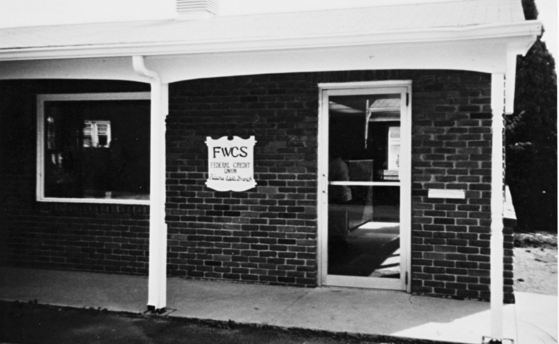 A black and white photo of a building where ProFed started back in 1933.