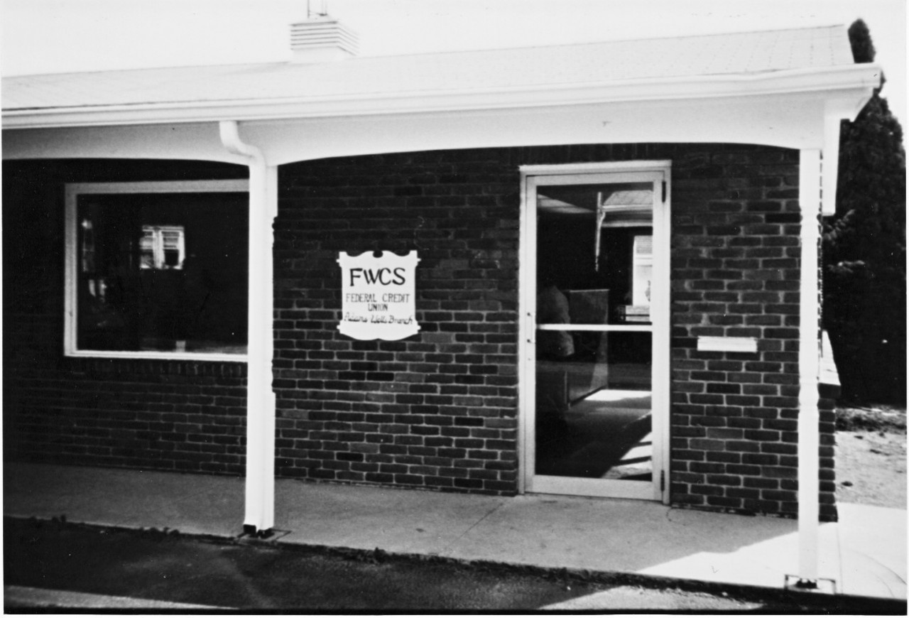 An old black and white photograph of the outside of the first ProFed building in Bluffton.