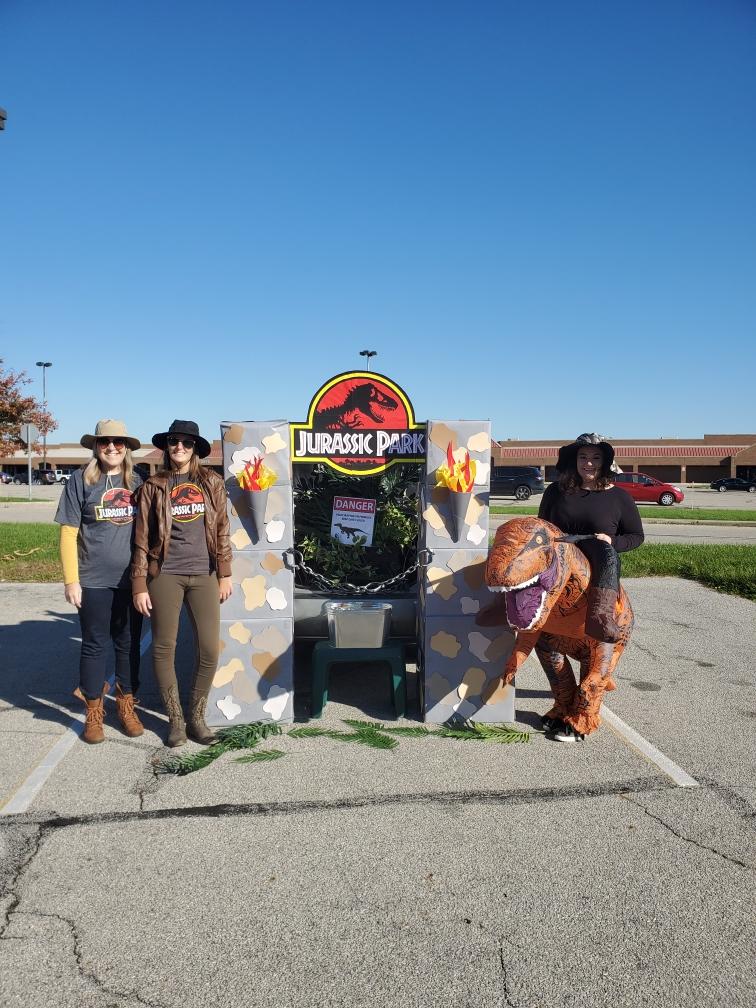 Decorated trunk for a Halloween event at ProFed branch.